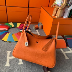 에르메스 린디백26 오렌지 은장 끌레망스 가죽